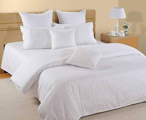 Cotton Double White Hotel Bed Sheet