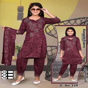 Girls Karachi Wool Afghani Suit Set