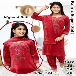 Girls Super Soft Woolen Afghani Suit Set