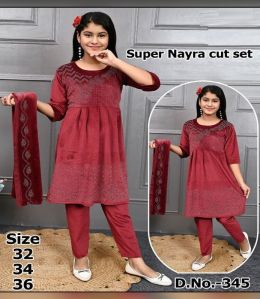 Girls Super Soft Woolen Nyra Cut Suit Set