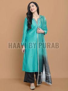 Ladies Chanderi Kurta with Palazzo and Dupatta