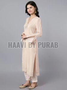 Ladies Cupro Silk Velvet Kurta with Farshi Pant