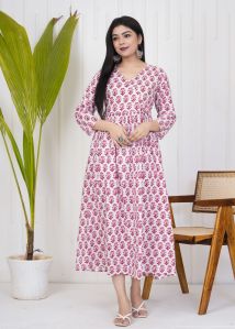 Blue Pure Cotton Printed Dress Material