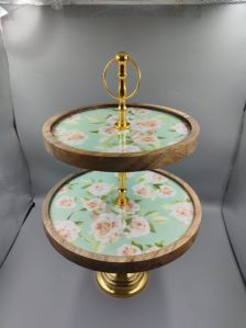 2 Tier Wooden Cake Stand