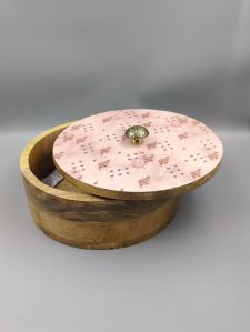 Round Wooden Roti Box