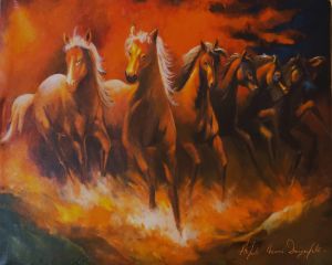 Seven Horses Painting