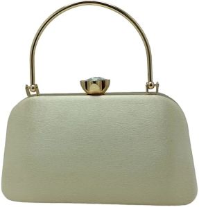 Beige Velvet Clutch Bag