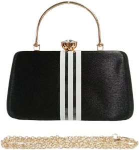 Black Resin Velvet Clutch Bag