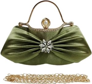 Fancy Green Velvet Clutch Bag