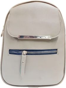 Girls Beige PU Backpack