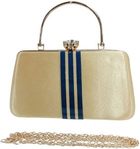 Girls Gold Resin Velvet Clutch Bag