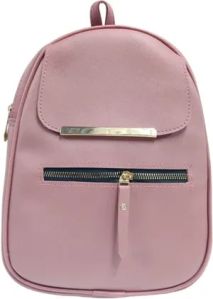 Girls Light Pink PU Backpack