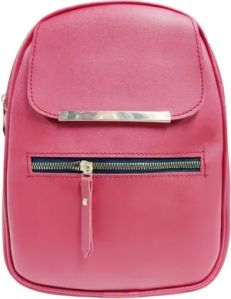 Girls Pink PU Backpack