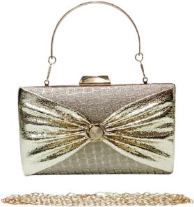 Gold Shiny Velvet Clutch Bag
