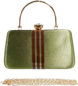 Shiny Green Resin Velvet Clutch Bag