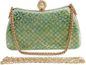 Stylish Green Resin Clutch Bag