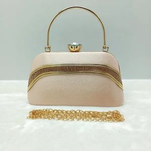 Trendy Cream Velvet Clutch Bag