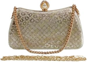 Women Beige Resin Clutch Bag