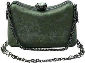 Women Green Velvet Clutch Bag