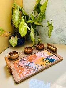 MANGO WOOD TRAY WITH BOWL