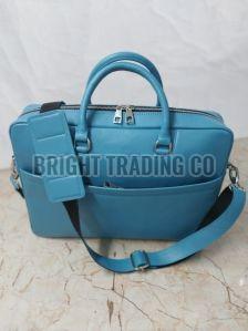 Ladies Blue Leather Handbag