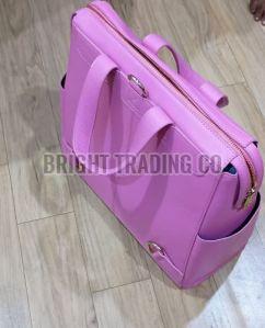 Ladies Pink Leather Handbag