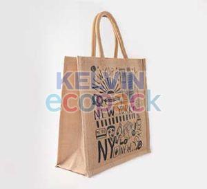 12 x 10 x 4 Inch Printed Jute Lunch Bag