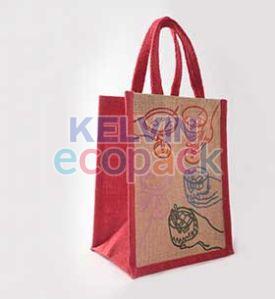 14 x 12 x 8 Inch Jute Wine Bottle Bag