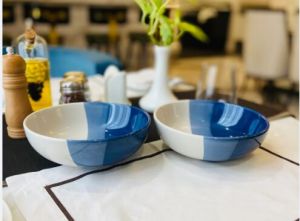 Blue and White Serving Bowl Set of 2