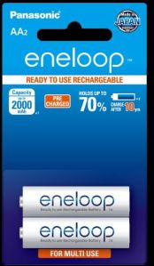 eneloop AA Ni-MH Pre-Charged Rechargeable Batteries BK-3MCCE/2BN