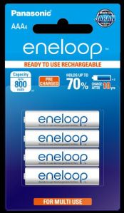 panasonic eneloop AAA Ni-MH Pre-Charged Rechargeable Batteries BK-4MCCE/4BN