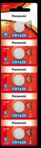 PANASONICCR1632 CR1620 Lithium Coin BatteriesCR-1620/5BE