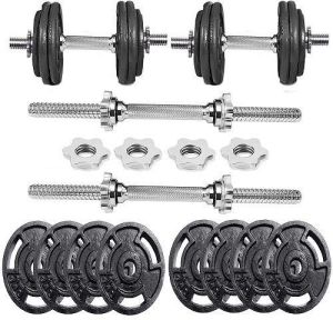 Adjustable Cast Iron Dumbbell Set with Weight Plates