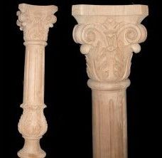 Capital Top & Bottom Vase Carved Pillar