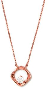 Rose Gold Crystal Window Necklace