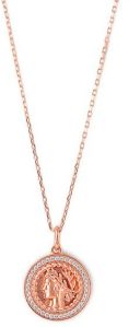 Rose Gold Victorian Coin Pendant with Chain