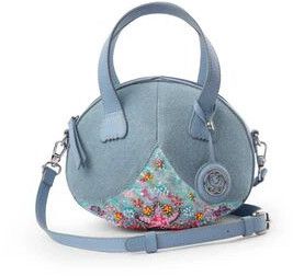 oyster denim leather crossbody bag