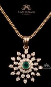 Diamond Emerald Stone Pendant