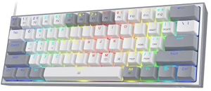 REDRAGON K617 Fizz 60% Wired Gaming Keyboard ( White / Grey ) ( Red Linear Switch )