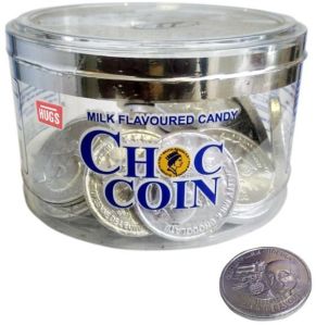 silver choco coin