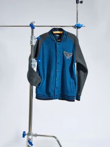 SOLID NAVY VARSITY JACKET