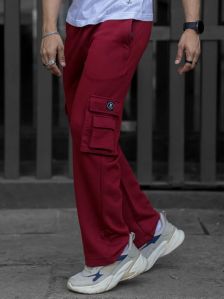 STREETSTYLE BURGUNDY BAGGY FIT CARGO PANT