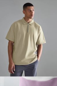 UPDATED BASICS BEIGE POLO T-SHIRT