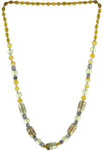 Artificial Chain Necklace In Yellow Pearl