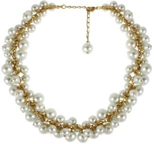 Artificial Chain Necklace Of White Pearl