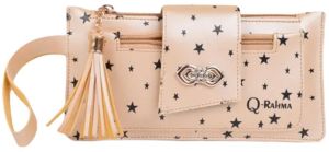 Beige Fancy PU Leather Women Hand Clutch