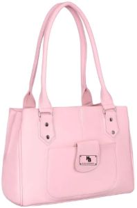 Faux Leather Pink Color Shoulder Bag