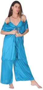 Firozi 3 Pcs Satin Honeymoon Night Dress