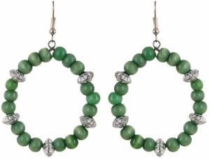 Green Pearl Hoop Earring