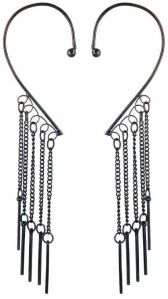 Oxidized Chain Earring